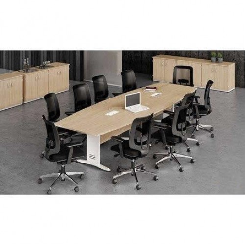 Mesa Reunião Pé Canaleta e Tampo Semi Oval 0060M